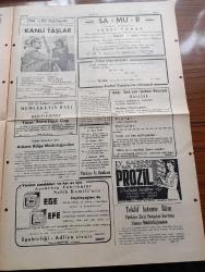 Kudret Gazetesi - 28 Mart 1949 - Orta Şarkta İkinci Planda Mı Yazan Nureddin Ardıçoğlu Köşe Yazısı - Millet Partisinin Merkez Bucağının Açılışında İki Bin Kişi Hep Bir Ağızdan Bağırdı - Millet Yoludur Hak Yoludur Tuttuğumuz Yol Ey Hak Yaşa Ey Sevgili Millet Yaşa Varol - Bir Hatip Konuşmasında Fuat Köprülü İçin Dedi Ki Fuat Köprülü Vatan Haini Bile Müdafaa Ettim Çürük Yumurtaya Tutuldu - Amerika'da Komünist Tehdidi Altında Bulunanlar Milletlere Bir Buçuk Milyar Dolarlık Askeri Yardım Yapacak - Hikmet Bayur'un Bugünkü Konferansı - Din Hürriyeti Meselesi Yazan Doktor Mustafa Kentli - William Shakespeare Ve Hamlet Yazan C. Şahabettin Gedikoğlu - Dördüncü Murat Hekimbaşı Kulesinin Esrarı Yazan Zuhuri Danışman Yazı işleri - Celal Bayar Edremit'e Geldi - Haftanın Tarihî - Kanlı Taşlar Filmi Oyuncular Vahi Öz Nevin Aypar Aziz Basmacı - Saadettin Kaynak - Hamiyet Yüceses - Ankara'da Oynanan Lig Maçları - Gençlerbirliği 4 M. Teknisyenleri 0 - Ankaragücü 2 Hacettepe 0 - Türkiye Kır Koşusu