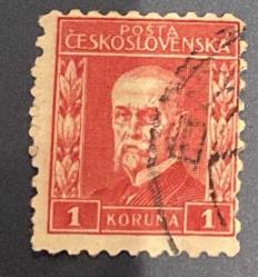 Çekoslovakya Pulu - Ceskoslovensko Stamp - Mektup Zarfından Kesilmiş  / Postadan Geçmiş Pul Filateli - Damgalı - Çekoslovakya Kurucusu Tomas Garrigue Masaryk Temalı Pul , 1 PARA - YABANCI PULLAR -NOSTALJİK DOĞUM GÜNÜ HEDİYESİ