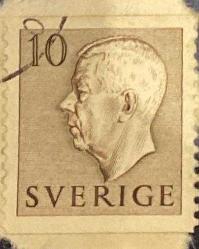 İsveç Pulu - Sweden ( Sverige ) Stamp - Mektup Zarfından Kesilmiş  / Postadan Geçmiş Pul Filateli -DAMGALI -  KRAL GUSTAF VI. ADOLF  TEMALI PUL, 10 PARA - YABANCI PULLAR-NOSTALJİK DOĞUM GÜNÜ HEDİYESİ