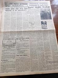 Vatan Gazetesi - 18 Mayıs 1949 - Milli Kabine Tek Çıkar Yoldur Yazan Ahmet Emin Yalman Köşe Yazısı - Nihat Erim Celal Bayar'a Cevap Verdi Kısmi Seçimleri Anayasa Emrediyor - Türk Milli Takımı Kazanınca Bir Yunanlı Kendisini Akropolden Aşağı Attı - Celal Bayar Samsun'da Konuştu Seçim Hususunda Taviz Vermeyeceğiz - 1945'teki 4 Lü Takrir Celsesi Zabıtlarının Neşrini İstiyor - Economist'in Mühim Bir Makalesi Yunanistan'ı Felakette Kurtarmak Lazım - Mehmet Ali Aybar Tevkif Edildi - Osmanoğulları Yazan Feridun Fazıl Tülbentçi Yazı Dizisi - Demirperde Arkasındaki Seçimler - Altın Ve Döviz Fiyatları - Şam Radyosunda Türkçe - Eski İngiliz Sefirinin Anlattıkları Yazan Sir Hughe Knatchbull Hugessen Yazı Dizisi - Ortaşarktan Röportajlar Şarkı Ürdün Krallığı Yazan Sinan Korle - Arı Pirinç Hububat Unları - Servel Buzdolapları - Nevrozin - Tural Öksürük Ve Bronşiti Geçirir - Derman Ağrı Kesici - Bulmaca - Radyo Programı - General Motors - Büyükada Splendit Palas Oteli 2 Haziran'da Açılacaktır