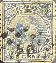 Hollanda Pulu - Nederland Stamp -  Mektup Zarfından Kesilmiş  / Postadan Geçmiş Pul Filateli - Damgalı - KRALİÇE WILHELMİNA TEMALI HOLLANDA PULU, 5 PARA - YABANCI PULLAR -NOSTALJİK DOĞUM GÜNÜ HEDİYESİ