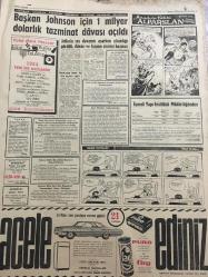 YENİ SABAH GAZETESİ 14 HAZİRAN 1964 YIL :27 SAYI :9070--İnönü Amerika ya 21 Haziran da Hareket Ediyor --Churchill de Gaulle den nefret ediyormuş --Uçuruma düşen bir otobüste  6 ölü var ---Savcı Suna nın  hapsinin istedi ---Doğu illerinde çimento  fahiş fiyatla satılıyor ---Kayıp Ayla istismar konusu halini aldı --Araplar Kıbrıs a ne zaman müdahale edecek ?--Başkan Johnson için 1 milyar dolarlık tazminat davası açıldı ---Beşiktaş-Altay bugün oynuyor --Galatasaray finale kaldı --Fenerbahçe ,PTT li Şükrü ye  40.000 lira teklif etti ----Başpehlivanlar içinde  en iddialısı Kara Ali --38. Gazi Koşusu Bugün Koşuluyor ---Güzelliği Sevda Ferdağ ın başını yine derde soktu --Başarılı bir rejisör senarist ve oyuncu  :Süha Doğan --Gülçin Kutlu :Paramparça oyununda ---Galatasaray yeni sezon büyük hamle  yapacak --Yeryüzünde  her gün 100 kişiden  biri futbolcu ---