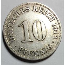 Alman İmp.-10 Pfennig-1913-Bakır/Nikel-Kapamasında-ÇÇT