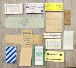 Efemera - 13 ADET YABANCI MERKEZ BANKASI DESTE KAĞIT PARA İÇİN MÜHÜR BANDI. AMERİKA, SIRBİSTAN, MYANMAR, MOLDOVA, BELARUS, İRAN, MISIR, KONGO - kitantik - kitaLog