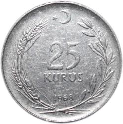 TÜRKİYE CUMHURİYETİ 25 KURUŞ 1968