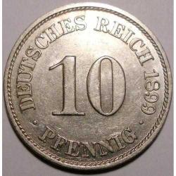 Alman İmp.-10 Pfennig-1899-Bakır/Nikel Kaplama -Kapamasında-ÇÇT