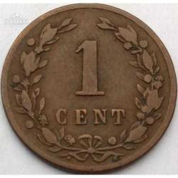 Hollanda-1 Cent-1878-Bronz-Kral lll.Wilhelm -Kapamasında-ÇT