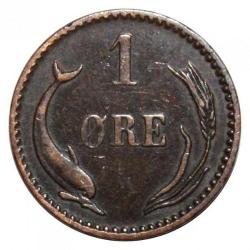 Danimarka-1 Öre-1897-Bronz-lX.Christian-Kapamasında-ÇÇT