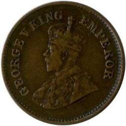 Hindistan/İngiliz Sömürge-1/2 Pice-1934-Kral V. George-Bronz-Kapamasında-ÇÇT