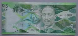 BARBADOS=2013  5 Dolar P-74   ÇİL'