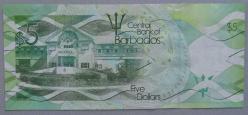 BARBADOS=2013  5 Dolar P-74   ÇİL'