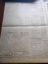 Vatan Gazetesi - 8 Haziran 1949 - Devlet Bakanı Nurullah Esat Sümer İstifa Etti - Kabinede Mühim Değişiklik Var - Demokrat Parti'nin Kongre Delegelerine Yazan Ahmet Emin Yalman Köşe Yazısı - Doğu Diplomatlarının Seyahatleri Kayıtlanıyor - Sovyet Ve Peyk Mensupları İzinsiz Bulundukları Şehrin Belediye Hudutları Dışına Çıkamayacaklar - Yunanistan Dışişleri Bakanı Çaldaris Türk Dostluğu Zaruridir Diyor-   Beşiktaş Bebek Arasında Troleybüs işletilecek - Türk Amerikan Dostluk Cemiyeti Kuruldu - Osmanoğulları Yazan Feridun Fazıl Tülbentçi Yazı Dizisi - Kara Gözlük İptilası Yazan Profesör Doktor A. Süheyl Ünver Köşe Yazısı - Batılılar Berlinin Sovyetlerin Kontrolüne Girmesini Reddetti - Stromboli Yanardağı İntifa Etti - Milli Piyango Dün Çekildi - Ortaşarktan Röportajlar Ortaşark Siyasetinin Çözülüp Düğümlediği Yer Beyrut Yazan Sinan Korle - Güreş Konuşmaları Yazan Ahmet Bahtiyar - Servel Buzdolapları - BSA Bisikletleri - Bulmaca - Radyo Programı - Radyolin Diş Macunu - Krem Pertev