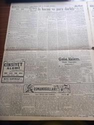 Vatan Gazetesi - 9 Haziran 1949 - Kabinede Tadiller Yazan Ahmet Emin Yalman Köşe Yazısı - Dün Mecliste Fırtına Koparan Bir Hadise - Osman Nuri Köni Hükümeti Ve Başbakanı Ağır Lisanla İtham Etti - Pakistan Sağlık Ve Dahiliye Nazırı Kadı Fazlullah Geldi - Sovyetlere Hayatını Kaybeden Kuryemiz Fuat Güzaltan'ın Cenazesi Kars'a Getirildi - Bulgar Limanında 7 Ay Tutulan Handan İsimli Gemimiz - Adapazarı Canavarı Basri Ersoyun Muhakemesi - Osmanoğulları Yazan Feridun Fazıl Tülbentçi Yazı Dizisi - Mısırlı Güreşçiler Dün Gitti - Avusturya Lig Şampiyonu Austria Takımı Geldi - Queens Park Rangers Galatasaray Bugün Karşılaşıyor - Bugünkü İsrail Yazan Sinan Korle Yazı Dizisi - Fakir Ve Yetim Çocuklara Yardım Eşya Piyangosu - Bulmaca - İstanbul Radyosu Programı - Mavi Gillette Traş Bıçağı - Hanomag Ziraat Traktörleri - İsveç Malı Volvo Kamyon -  Zeiss Marka Mikroskop -  K L M Hollanda Kraliyet Havayolları - Tarlan Diş Macunu