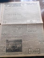 Vatan Gazetesi - 9 Haziran 1949 - Kabinede Tadiller Yazan Ahmet Emin Yalman Köşe Yazısı - Dün Mecliste Fırtına Koparan Bir Hadise - Osman Nuri Köni Hükümeti Ve Başbakanı Ağır Lisanla İtham Etti - Pakistan Sağlık Ve Dahiliye Nazırı Kadı Fazlullah Geldi - Sovyetlere Hayatını Kaybeden Kuryemiz Fuat Güzaltan'ın Cenazesi Kars'a Getirildi - Bulgar Limanında 7 Ay Tutulan Handan İsimli Gemimiz - Adapazarı Canavarı Basri Ersoyun Muhakemesi - Osmanoğulları Yazan Feridun Fazıl Tülbentçi Yazı Dizisi - Mısırlı Güreşçiler Dün Gitti - Avusturya Lig Şampiyonu Austria Takımı Geldi - Queens Park Rangers Galatasaray Bugün Karşılaşıyor - Bugünkü İsrail Yazan Sinan Korle Yazı Dizisi - Fakir Ve Yetim Çocuklara Yardım Eşya Piyangosu - Bulmaca - İstanbul Radyosu Programı - Mavi Gillette Traş Bıçağı - Hanomag Ziraat Traktörleri - İsveç Malı Volvo Kamyon -  Zeiss Marka Mikroskop -  K L M Hollanda Kraliyet Havayolları - Tarlan Diş Macunu