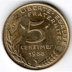 Fransa-5 Centimes-1988-Alüminyum/Bronz-ÇT