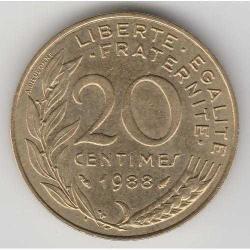 Fransa-20 Centimes-1988-Alüminyum/Bronz-ÇÇT