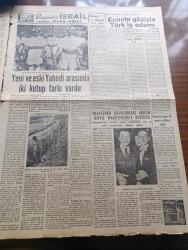 Vatan Gazetesi - 16 Haziran 1949 - Karşılıklı Şikayetlerin Bilançosu 3  Yazan Ahmet Emin Yalman Köşe Yazısı - Demokratik Parti Umumi Kongresi Arifesinde Kongrenin Havasını Bozmak İçin Sarfedilen Gayretler - Tango Bestekarlarından İrfan Kipman Dünya Turuna Çıkıyor - Elazığ'daki Feci Yangın Yüzden Fazla Dükkan Kül Haline Geldi - Pakistan'ın İlk Elçisi Mian Beşir Ahmet Dün Geldi - Türkiye Sanayii Nasıl Gelişebilir - Osmanoğulları Yazan Feridun Fazıl Tülbentçi Yazı Dizisi - Marshall Planı Ve Türk Köylüsü Yazan Richard D. Robinson - Müstehcen Aşk Gazetesi Hasan Matbaacılar Hakkında Da Takibata Başlandı - İstanbul Radyosu Yarın Saat 9'dan İtibaren 24 Saat Neşriyat Yapacak - Bir Öğretmen Grubu Bugün İmralı'ya Gidiyor - Pakistan'da Bombalanan Asiler - Moskova'da Düğün Hazırlığı - Stalin'in Oğlu Molotov'un Kızıyla Evleniyor - Papa'ya Hakaret Eden Esmer Güzeli Laura Dias Muhakeme Edilecek - Bugünkü İsrail Yazan Sinan Korle Yazı Dizisi - Ecnebi Gözüyle Türk İş Adamı Yazan Süreyya Ağaoğlu