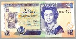 BELİZE=2011   2 Dolar    P-66d   ÇİL'