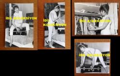 YEŞİLÇAM'IN YILDIZI SEVDA FERDAĞ'IN ORİJİNAL 4'LÜ FOTOĞRAF SETİ - 18 x 12 cm, 16 x 12 cm, 13 x 12 cm, 16 x 7 cm EBADINDA 4 ADET FOTOĞRAF - SİYAH & BEYAZ - SEVDA FERDAĞ EVİNDE ELBİSELERİNİ VALİZE DİZERKEN ÇEKİLMİŞ 4 ÖZEL KARE - 1960'LARDAN 4 FOTOĞRAF