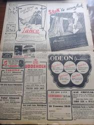 Vatan Gazetesi - 1 Temmuz 1949 - Yeni Seçim Kanunu Çalışmaları - Dost Bir Memlekete Selam Yazan Ahmet Emin Yalman Köşe Yazısı - Adli Teminat Esası Kabul Ediliyor - Büyük Türk Vatanseveri Prens Sabahattin Beyin Ölüm Yıldönümü - Pasolar Bugün Kalkıyor Milletvekilleri Yine Ücretsiz Dolaşacak - Cemil Barlas'ın Paris'te Beyanatı - Kanada Milli Bayramı Münasebetiyle 82 Yıllık Kanada Anayasası - Osmanoğulları Yazan Feridun Fazıl Tülbentçi Yazı Dizisi - Yeni Tekel Müdürü Hadi Hüsman Geldi - Amerika Otelleri Birliği Reisi Wallace Whittaker Geldi - Ankara İstanbul Boks Birincilikleri - Türkiye Tenis Birincilikleri - Nuh'un Gemisini Arayanlar Geldi - Heyetin Tesisi Birkaç Gün Evvel Amerika'da Kaybolan Kaşif Smith'dir - Komünist Çin Sahillerine Konulan Abluka - Bugünkü İsrail Yazan Sinan Korle Yazı Dizisi - Stok Kumaşları - Lanco Saatleri - Bulmaca - İstanbul Radyosu Programı - Suzan Yakar Rutkay Nasihat Destanı Plak