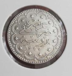 5 MEHMED REŞAD 5 KURUŞ 1327/1 BURSA GÜMÜŞ ÇA+ 