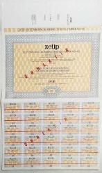 Zetip Zeytinburnu Kombine TekstiL Fabrikası  Hisse Senedi - TAHVİL - SPECIMEN - TURUNCU RENK