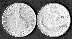 İTALYA 5 LİRE 1954