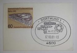 ALMANYA BERLİN 16 TEMMUZ 1981 ULUSLARARASI RADYO SERGİSİ TAM SERİ PUL ÜZERİNE ÖZEL DAMGA KAĞIT ÜZERİNE FRAĞMAN