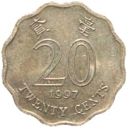 HONG KONG 20 CENT 1997