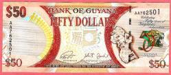 LOT.7 » GUYANA 50 DOLLARS 2016 UNC ÇİL