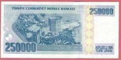 TURKEY 7. EMİSYON 250.000 TL SERIAL I 85 UNC (MZT 15 497) ÇİL