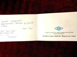 Seka Türkiye Selüloz ve Kağıt Fabrikaları İşletmesi Genel Md. - Tebrik Kartı