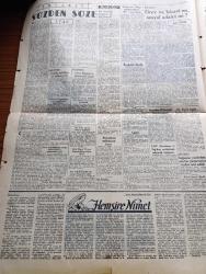Ulus Gazetesi - 3 Şubat 1950 - Doğu İllerinin Kalkınması Yazan Profesör Doktor Yavuz Abadan Köşe Yazısı - Kelimelerin Hayatı Yazan Peyami Safa - Komisyon Bütçe Görüşmelerini Dün Tamamladı - Yeni Yıl Bütçesi 1.313.269.563 Lira Gelir Ve 1.487.218.563 Lira Masraf Olarak Bağlandı - Hidrojen Bombası Birkaç Dakikada 50 Milyon İnsanın Canına Kıyabilecek - Cemil Sait Barlas Giresun'a Gidiyor - Missouri Zırhlısı 5 Güne Kadar Hizmete Girebilecek - Sözden Söze Yazan Ataç - Hemşire Nimet Yazan Azmiye Hami Güven Yazı Dizisi - Grev Ve Lokavt Mı Sosyal Adalet Mi? Yazan Avni Özsun Köşe Yazısı - Telgraf Telefon Radyo Haberleri - Redhouse Lügati Yeniden Hazırlanıp Basıldı - Tibet Bağımsızlığını İlan Etti - Neyzen Tevfik Artık İçmiyor - Türkiye'de Yapılacak Arkeolojik Araştırmalar - Avrupa Notları Yazan Profesör Doktor Yavuz Abadan Köşe Yazısı - İstanbulspor Ve Sergi Sarayını Beden Terbiyesi Bölgesi Satın Alıyor - Ping Pong Maçları - Demirspor ile Muhafızgücü Maçındaki Hadise