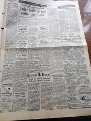 Ulus Gazetesi - 3 Şubat 1950 - Doğu İllerinin Kalkınması Yazan Profesör Doktor Yavuz Abadan Köşe Yazısı - Kelimelerin Hayatı Yazan Peyami Safa - Komisyon Bütçe Görüşmelerini Dün Tamamladı - Yeni Yıl Bütçesi 1.313.269.563 Lira Gelir Ve 1.487.218.563 Lira Masraf Olarak Bağlandı - Hidrojen Bombası Birkaç Dakikada 50 Milyon İnsanın Canına Kıyabilecek - Cemil Sait Barlas Giresun'a Gidiyor - Missouri Zırhlısı 5 Güne Kadar Hizmete Girebilecek - Sözden Söze Yazan Ataç - Hemşire Nimet Yazan Azmiye Hami Güven Yazı Dizisi - Grev Ve Lokavt Mı Sosyal Adalet Mi? Yazan Avni Özsun Köşe Yazısı - Telgraf Telefon Radyo Haberleri - Redhouse Lügati Yeniden Hazırlanıp Basıldı - Tibet Bağımsızlığını İlan Etti - Neyzen Tevfik Artık İçmiyor - Türkiye'de Yapılacak Arkeolojik Araştırmalar - Avrupa Notları Yazan Profesör Doktor Yavuz Abadan Köşe Yazısı - İstanbulspor Ve Sergi Sarayını Beden Terbiyesi Bölgesi Satın Alıyor - Ping Pong Maçları - Demirspor ile Muhafızgücü Maçındaki Hadise