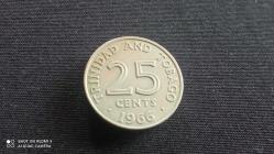 25 CENTS 1966 Trinidad and Tobago