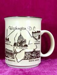 VINTAGE WASHINGTON, D.C. HATIRASI SERT SERAMİK KUPA