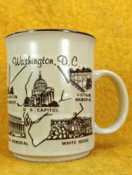 VINTAGE WASHINGTON, D.C. HATIRASI SERT SERAMİK KUPA