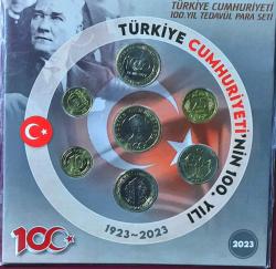 Kuruş ,Lira  Set 2023 TC, 100 yıl Anısına Düzenlemiş  özel Standdında Madeni para seti