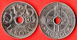NORVEÇ 1 KRONE 1998