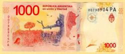 Argentina 1000 Pesos P 366 (2017) New 2022 UNC (MZT 15 996) ÇİL