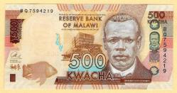 Malawi, 500 Kwacha, 2017, ÇİL, p66 UNC (MZT 16 199) ÇİL