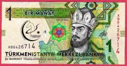 TURKMENISTAN 1 MANAT 2017 COMM.UNC ÇİL