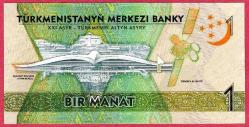 TURKMENISTAN 1 MANAT 2017 COMM.UNC ÇİL