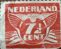 Hollanda Pulu - Nederland Stamp -  Mektup Zarfından Kesilmiş  / Postadan Geçmiş Pul Filateli - KUŞ TEMALI HOLLANDA PULU , 7 1/2 PARA - YABANCI PULLAR-NOSTALJİK DOĞUM GÜNÜ HEDİYESİ