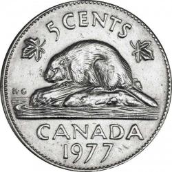Kanada-5 Cent-1977-Nikel Kaplama-ÇÇT