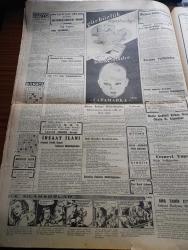 Cumhuriyet Gazetesi - 15 Mayıs 1950 - Alnımızın Akı İle Yazan Abidin Daver Köşe Yazısı - Seçim Tam Bir Sükun İçinde Geçti İştirak Nisbeti Bütün Tahminleri Aştı - Seçime İştirak Nisbeti Yüzde Sekseni Geçiyor - Rum Patriği Athenagoras Reyini Kullanırken - Vali Ve Belediye Reisi Fahrettin Kerim Gökay Hücrede Fotoğraf - İllerden Gelen İlk Neticeler - Yurtta Dün Baskısız Bir Seçim Yapıldı - Seçimler Ve Yabancı Çevreler - Tayyare Şehitleri İçin Fatih Tayyare Abidesi Önünde Tören Yapılacak - Milletlerarası Futbol Karşılaşmaları - Posta Güvercini Yazan Kerime Nadir Yazı Dizisi - Birleşmiş Milletler Genel Sekreteri Trygve Lie'nin Moskova'ya Götürdüğü Projeler - Beşiktaş Takımı Amerika'ya Hareket Etti - Seçim Gününe Ait Memleket İntibaları - Reyler Veren Nineler Dedeler ve Aliller -  Üç Silahşörler Yazan Alexandre Dumas Çizgi Roman - İstanbul Ankara Radyosu Programı - Albayrak Pirinç Ve Hububat Unları - Orion Radyoları - Hoover Elektrikli Çamaşır Makineleri - Touring Bisiklet