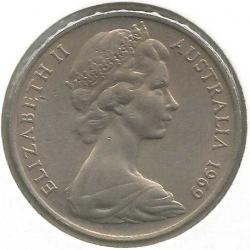 Avustralya-20 Cent-1969-ll.Elizabeth-Bakır/Nikel-ÇT