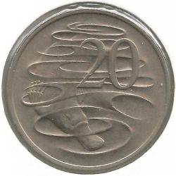 Avustralya-20 Cent-1969-ll.Elizabeth-Bakır/Nikel-ÇT