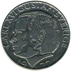 İsveç-1 Krona-1977-Bakır/Nikel-ÇÇT