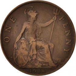 İngiltere-1 Penny-1918-Bronz-V.George-ÇT